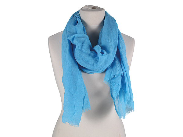 Jednobarevný šátek s bavlnou modrý